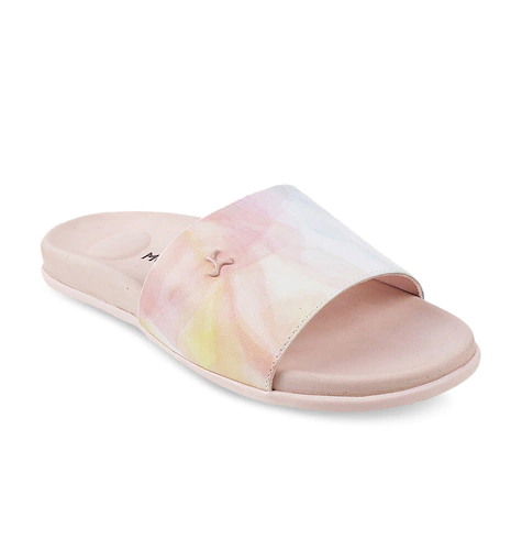 Women Pink Printed Open Toe Flats